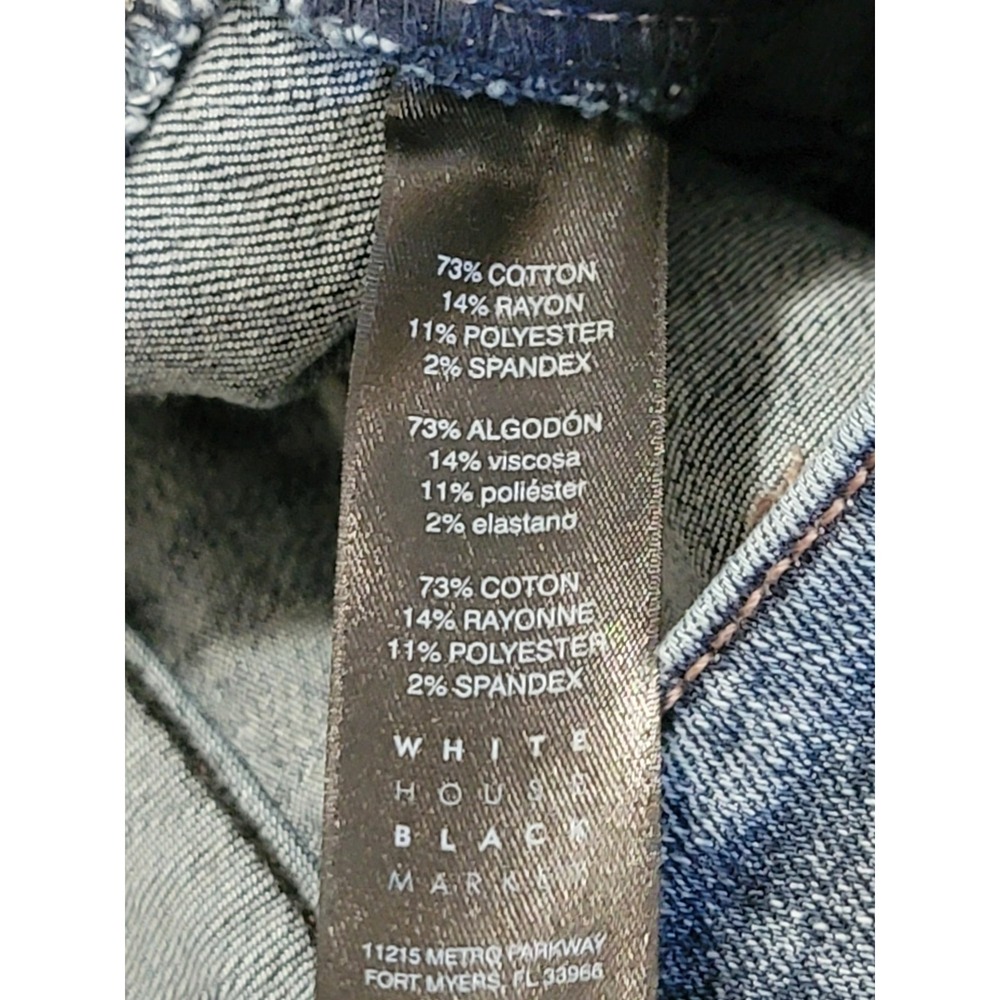 White House Black Market Embellished Bootcut Jeans Blue Wash Women's Size 0S - Picture 7 of 8